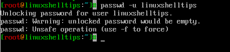 Unlock User Password in Linux