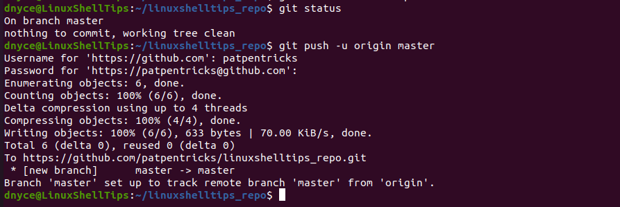 Add Origin of GitHub Repo