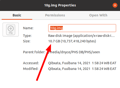 Check File Properties in Linux