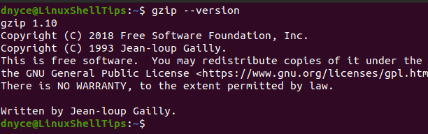 Check Gzip Version in Linux