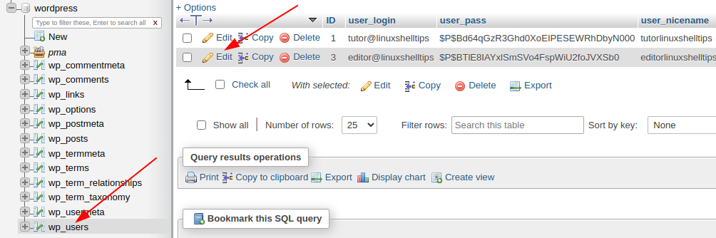 Edit WordPress User Table