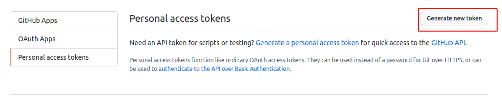Generate GitHub Personal Access Token