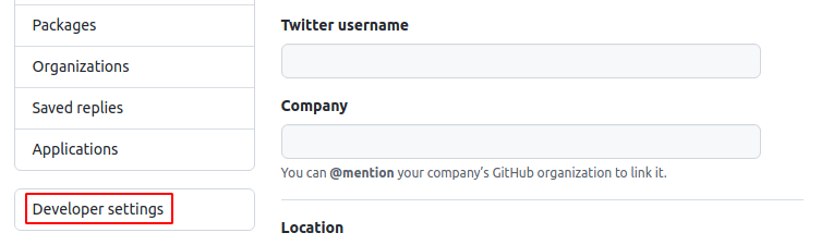 GitHub Developer Settings