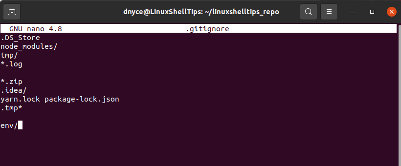 Ignore Files to Git Repo