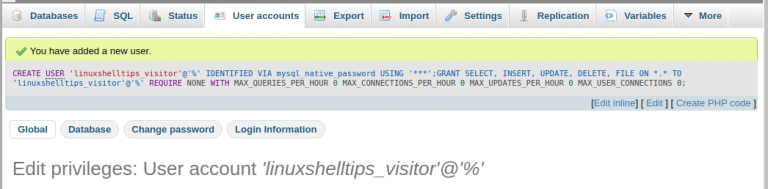 How to Create a New MySQL User via phpMyAdmin