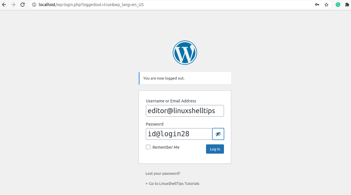 New WordPress Login