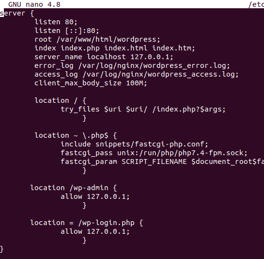 Nginx WordPress Configuration