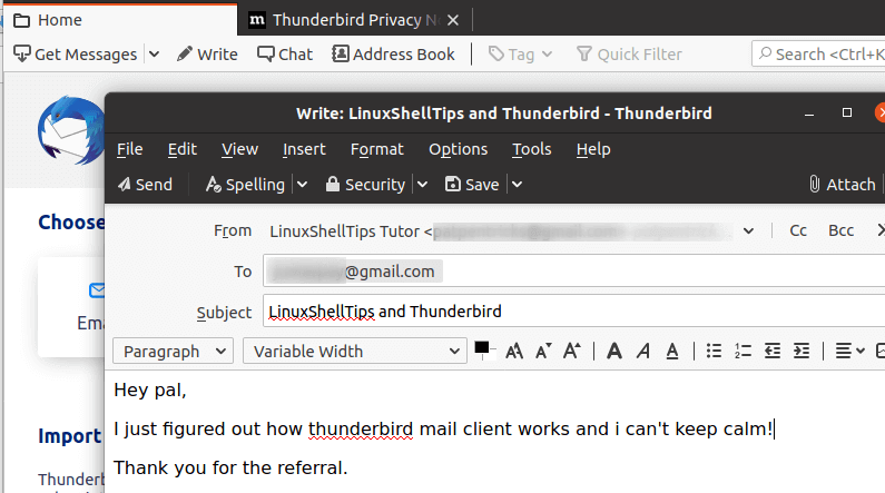 Thunderbird Send Emails