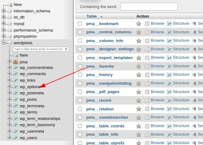 WordPress Database Tables