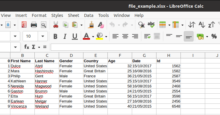 XLSX File in Linux