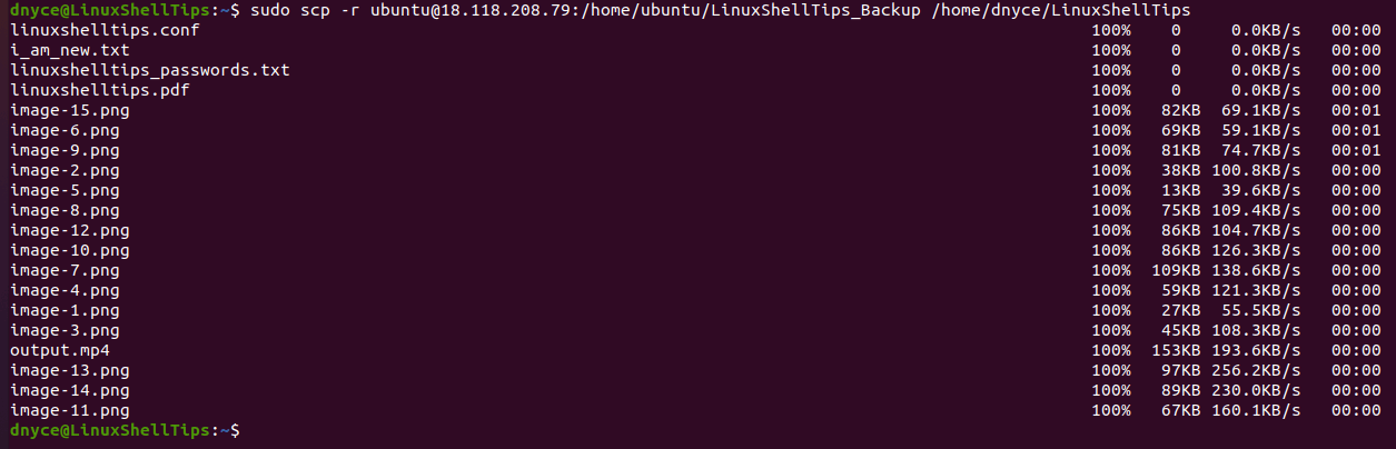 Backup Remote Directory to Local Linux