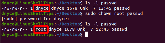 Change Linux File Ownership