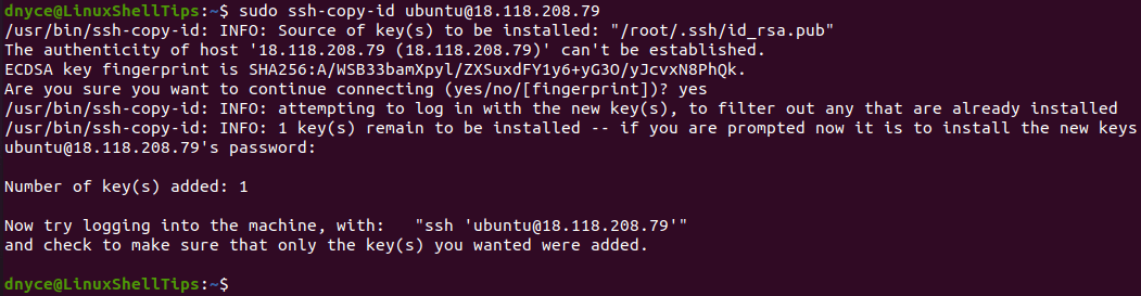 Copy SSH Key to Remote Linux