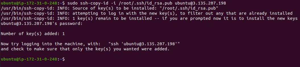Copy SSH Public Key to Main Server