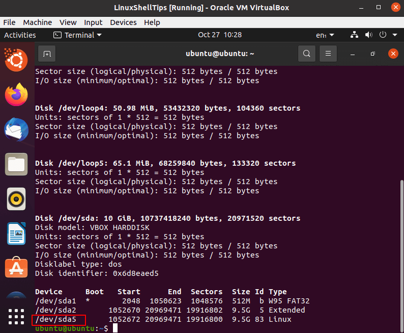 Find Ubuntu Filesystem Partitions