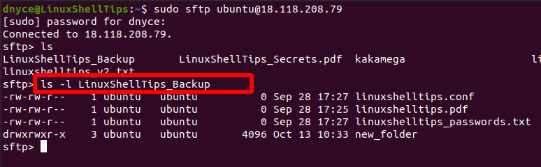 List sFTP Directory