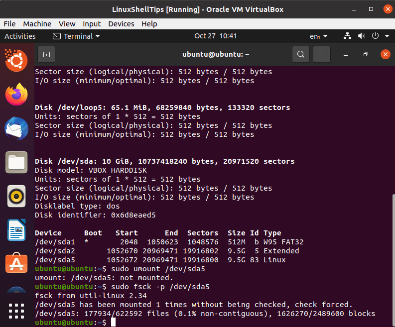 Repair Ubuntu Filesystem
