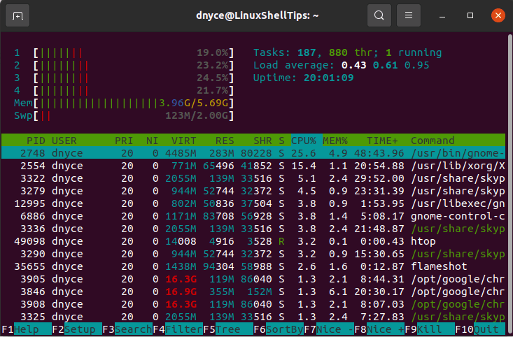 Htop - Linux Process Viewer