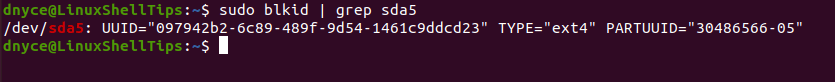 Find Partitions UUID in Ubuntu