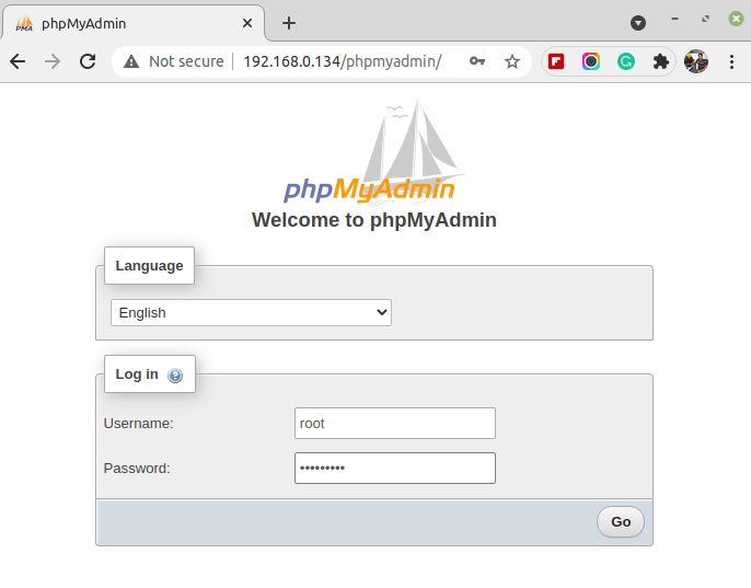 PhpMyAdmin Login