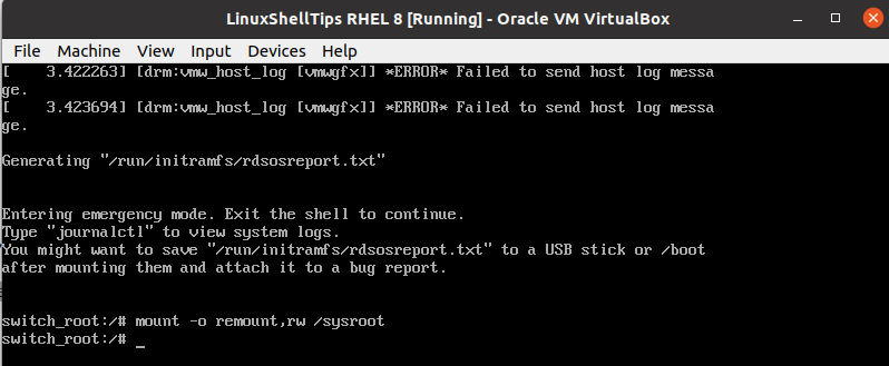 RHEL 8 Mount Root Filesystem