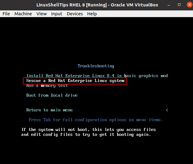 Rescue RHEL Linux