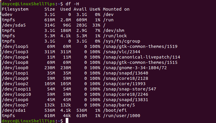 View Linux Disk Space Information