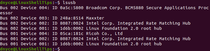 View Linux USB Controllers Information