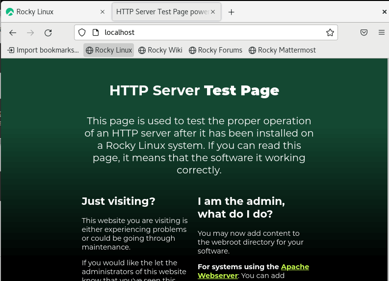 Check Apache Page in Rocky Linux