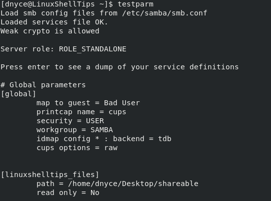 Check Samba Configuration