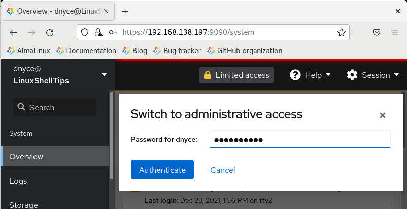 Cockpit Admin Access