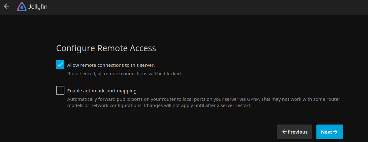 Configure Jellyfin Remote Access
