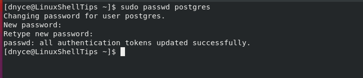 Create PostgreSQL Password