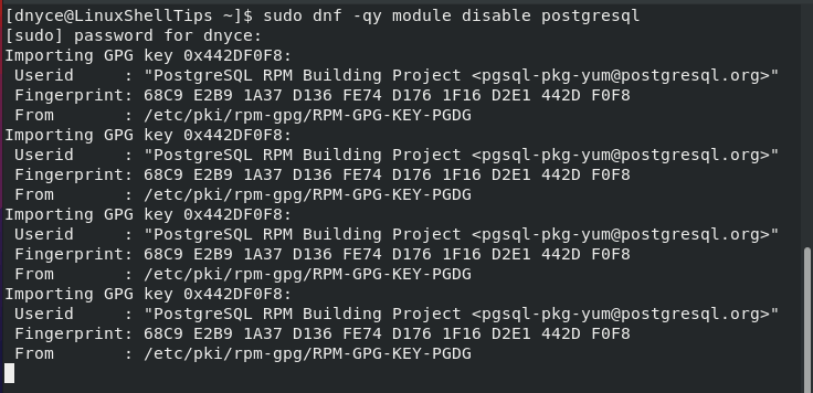 Disable PostgreSQL Module