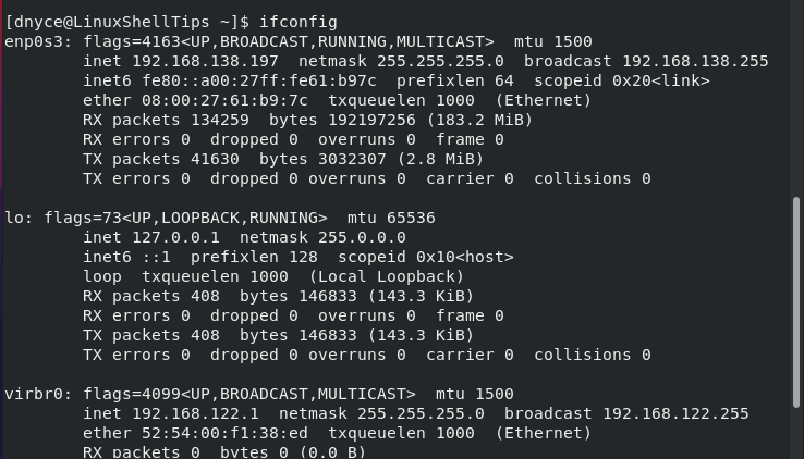 Find Linux Server IP Address