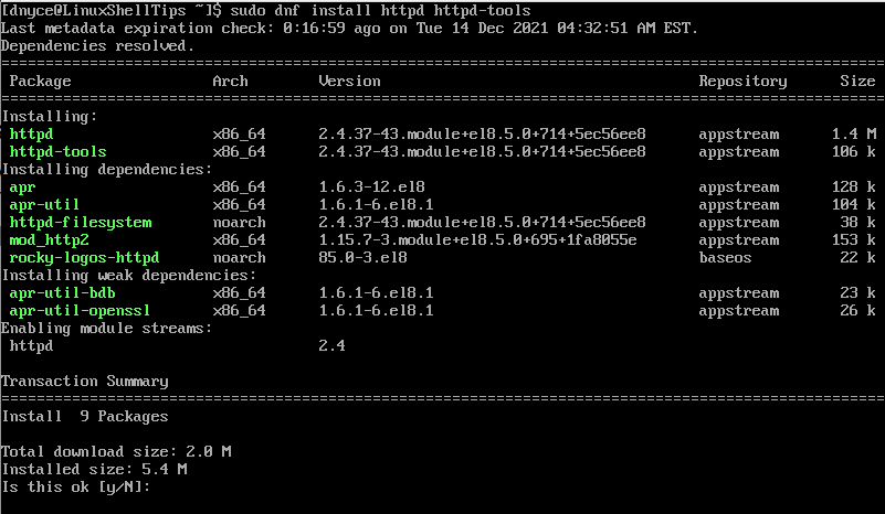 Install Apache in Rocky Linux