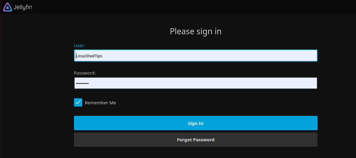 Jellyfin User Login