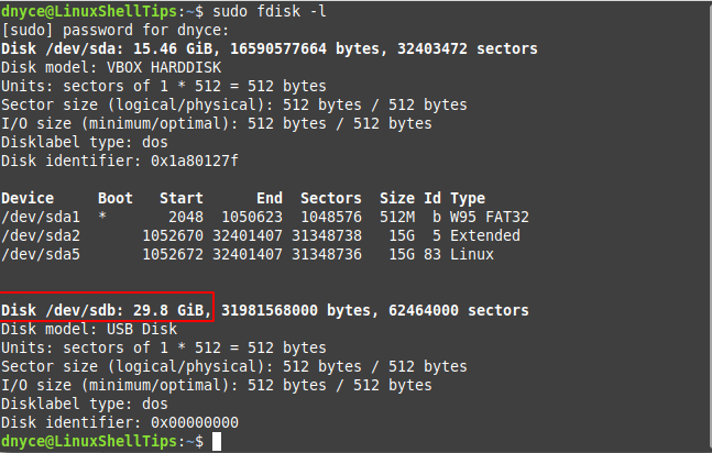 List Linux Mint Partitions