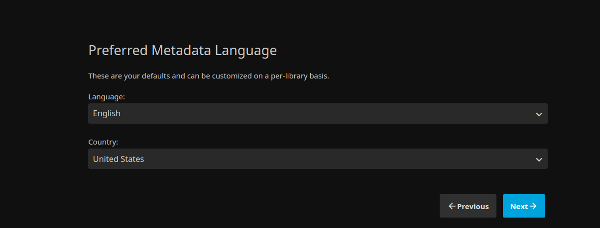 Set Jellyfin Metadata Language