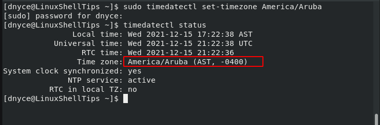 Set Timezone in Rocky Linux