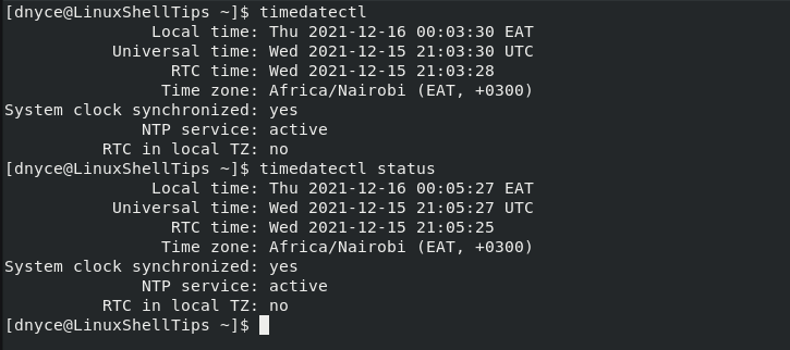 Show Settings Of System Clock and RTC