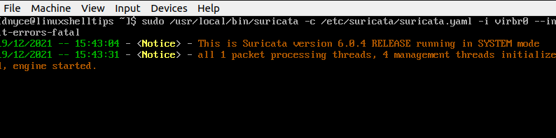 Test Suricata on Network Interface