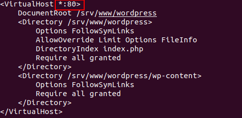 WordPress Apache Virtual Host