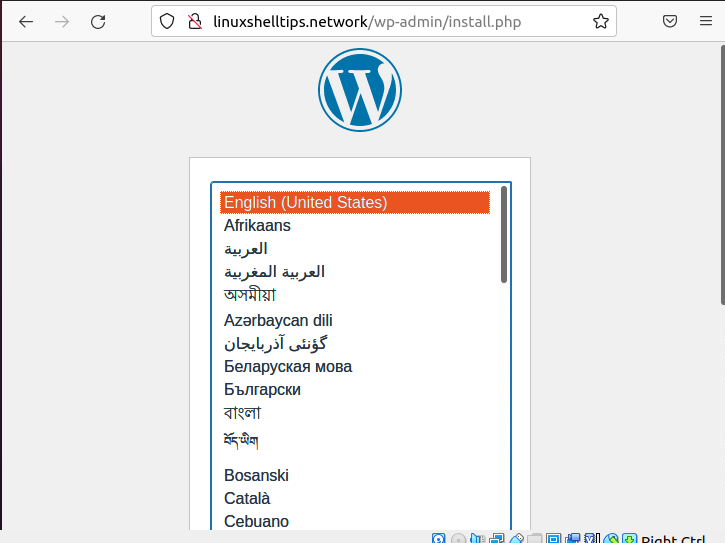 Choose WordPress Language
