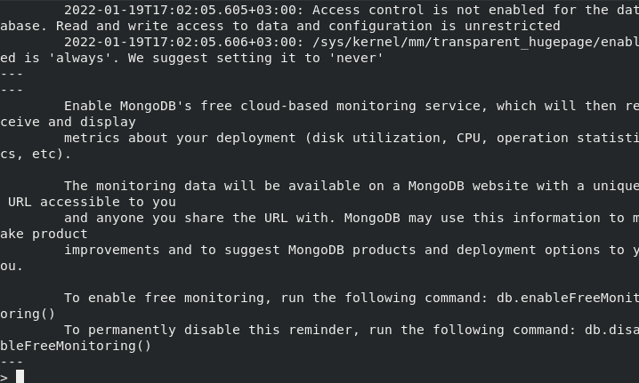 Connect MongoDB in RHEL