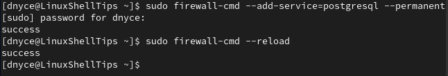 Enable PostgreSQL in Fedora Firewall