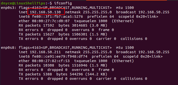 Find Linux Server IP Address