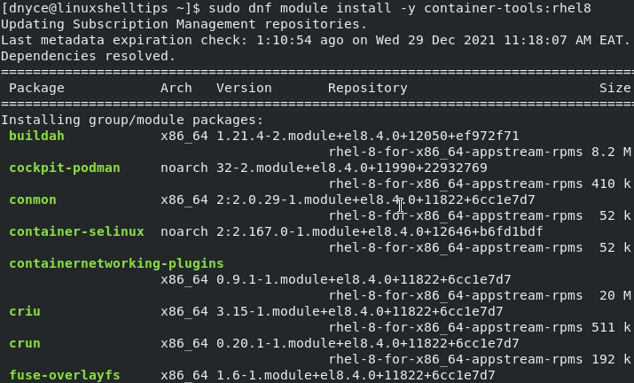 Install Podman Container Tools in RHEL