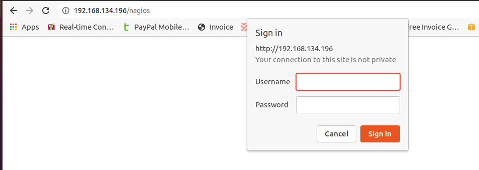 Nagios Login in Ubuntu