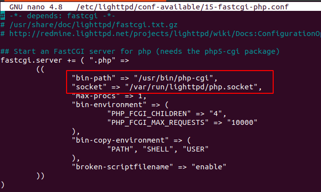PHP FastCGI Configuration File